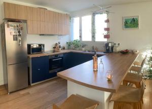 Η κουζίνα ή μικρή κουζίνα στο Appartement familial avec terrasse et parking +28 φωτογραφίες