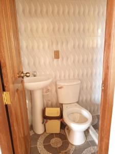 コパカバーナにあるHotel Amor de Diosのバスルーム(トイレ、洗面台付)