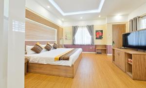 TV a/nebo společenská místnost v ubytování Sao Vang Hotel