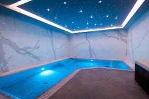 a swimming pool in a room with a star ceiling at Nunne Boutique Hotel in Tallinn