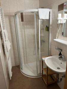 Koupelna v ubytování Hotel Altneudörflerhof