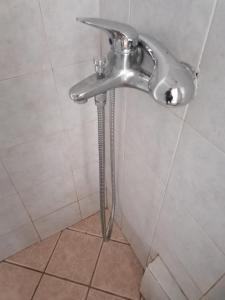- Baño con cabezal de ducha y manguera en THISSIO ROOM IN THE APARTMEN SHARE, en Atenas