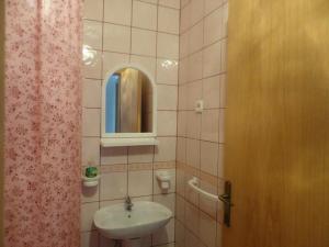 ペスタニにあるApartmani BAKULEの洗面台と鏡とドアのあるバスルーム +151枚の写真