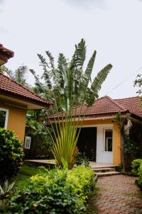 a palm tree in front of a house at Two Bedroom House With free WiFi in Masaki in Dar es Salaam