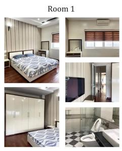 a collage of pictures of a room with a bed at Diliduth Home in Cao Bằng
