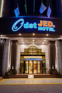 a building with a sign that reads oldest jedi hotel at Odst Jeddah in Jeddah