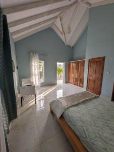 um quarto grande com uma cama e uma secretária em Remarkable 3-Bed House in Freetown em Freetown