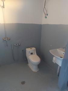 a bathroom with a toilet and a sink at Working Line Traditional Equestrian Centre in Riyadh