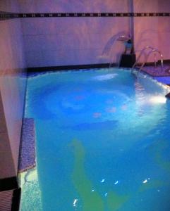 a large swimming pool with a person in the water at Hotel Arca lui Noe in Sinaia