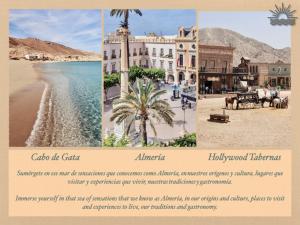 a collage of photos of a beach and buildings at Harea Coastal Penthouse Naturist Area in Playas de Vera