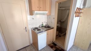Kuchyň nebo kuchyňský kout v ubytování Angelos Rooms