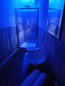 恩波利的住宿－Loft 21，浴室设有卫生间和带水槽的淋浴。