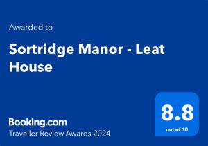 Et logo, certifikat, skilt eller en pris der bliver vist frem på Sortridge Manor - Leat House
