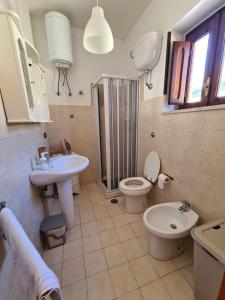 ApiceにあるB&B Genti delle Altureのバスルーム(洗面台、トイレ、シャワー付)