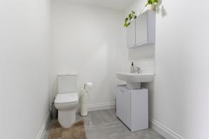 a white bathroom with a toilet and a sink at Harwich Luxury Suite in Harwich +4 photos