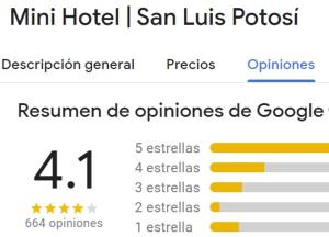 a screenshot of a cell phone with the number of timelapses at MINI HOTEL San Luis Potosí in San Luis Potosí