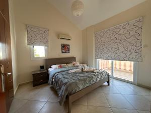 a bedroom with a bed and a window at Villa Demetra, Coral Bay in Coral Bay +18 photos