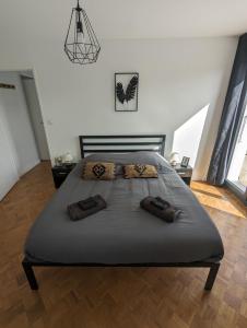 Ένα ή περισσότερα κρεβάτια σε δωμάτιο στο Cosy et moderne avec Clim - Dent d'Oche