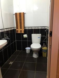 een kleine badkamer met een toilet en een wastafel bij Residence al Rahma 03 in Monte ʼArrouit