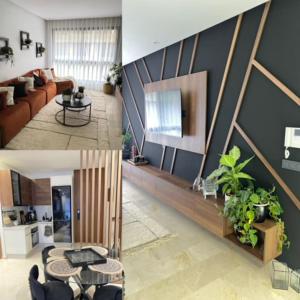un salon avec un canapé et une table dans l'établissement Studio, Casablanca Anoual Subway, comfortable stay, à Casablanca