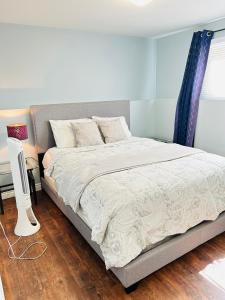 Basement unit with 2 bedrooms, bath and living area tesisinde bir odada yatak veya yataklar