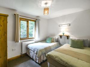 a bedroom with two beds and a window at Pine Lodge - Uk46679 in Highley