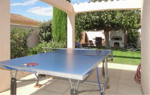 - une table de ping-pong bleue sur la terrasse dans l'établissement La Villa De Sacha, à Vedène