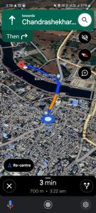 a screenshot of a map of a city on a phone at HOTEL PRAKASH PALACE in Ujjain