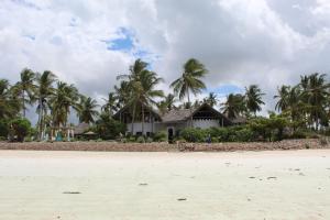 a house on the beach with palm trees at Dar Beach House in Michamvi