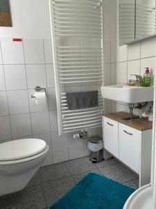 a bathroom with a toilet and a sink at Homestay in Waldshut-Tiengen