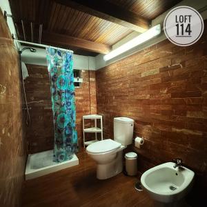a bathroom with a toilet and a sink at LOFT-114 in Santa Cruz de Tenerife