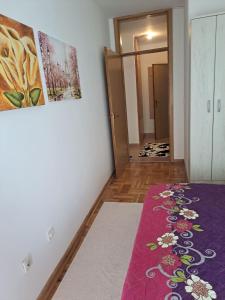 Кровать или кровати в номере Apartman BNB Podgorica