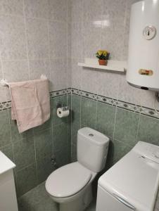 een badkamer met een wit toilet en een wastafel bij Céntrico estudio en Torremolinos in Torremolinos