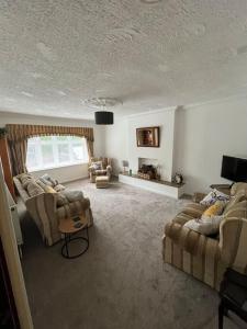 a living room with two couches and a tv at 4 bed countryside home near Solihull & NEC - Sleeps 8 in Solihull