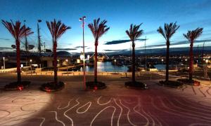 un gruppo di palme in un parcheggio di Sailboat Beneteau Cannes a Cannes