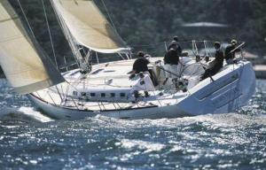 a group of people on a sail boat in the water at Sailboat Beneteau Cannes in Cannes