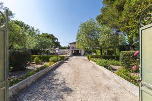an empty road in a garden with trees and bushes at Midori-an 緑庵 - The Garden in Maglie
