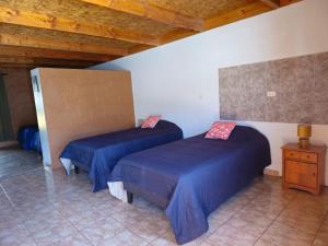 サン・ペドロ・デ・アタカマにあるHostal Belenのベッドルーム1室(ベッド2台付)