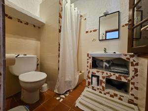 a bathroom with a toilet and a sink at Casa Lara in Hermigua