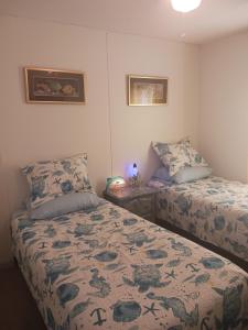 a bedroom with two beds and two pillows at Turtles Nest of Port Orange in Port Orange
