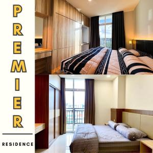 a collage of two pictures of a hotel room at PREMIER RESIDENCES @Formosa Residence Nagoya in Nagoya