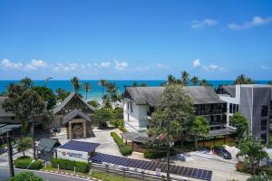 an aerial view of a resort with solar panels at KC Grande Resort Koh Chang in Ko Chang