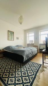 una camera con letto e tappeto di ApartmentInCopenhagen Apartment 1602 a Copenaghen