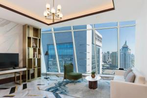 TV tai viihdekeskus majoituspaikassa Velero Hotel Doha Lusail