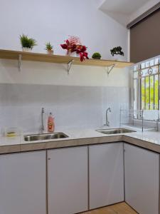 Kuchyň nebo kuchyňský kout v ubytování Elonna Homestay