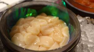 a glass bowl filled with dumplings at Onyado Nono Sendai Natural Hot Spring in Sendai