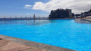 a swimming pool with blue water and a person in it at Casa Gran Danés in Santa Cruz de Tenerife
