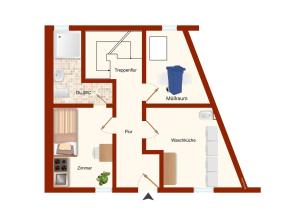 Půdorys ubytování Kleine Wohnung für Singles