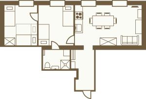 a schematic floor plan of a house illustration at Altes Postamt Pegau in Pegau