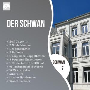 a flyer for a building with the words der schimmann at Der Schwan 7 - 2 Balkone - zentral - 100 qm in Düren - Eifel